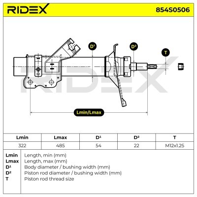 Stoßdämpfer RIDEX 854S0506 854S0506 - foto 5
