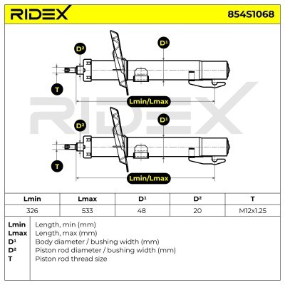 Stoßdämpfer RIDEX 854S1068 854S1068 - foto 5