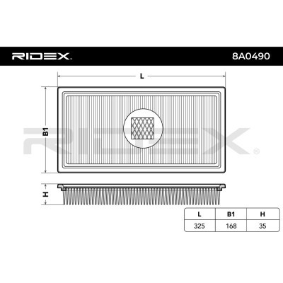 Luftfilter RIDEX 8A0490 8A0490 - foto 6
