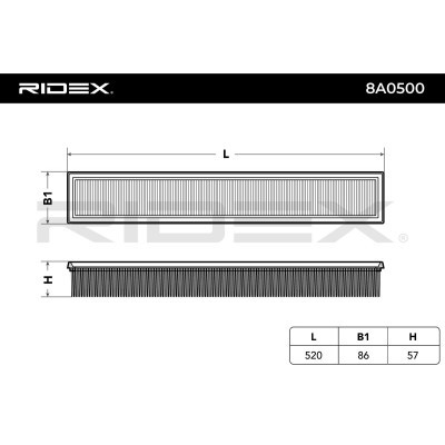 Luftfilter RIDEX 8A0500 8A0500 - foto 4
