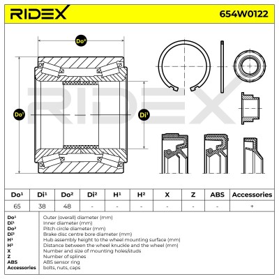 Radlager RIDEX 654W0122 654W0122 - foto 5