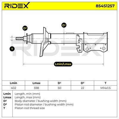 Stoßdämpfer RIDEX 854S1257 854S1257 - foto 6