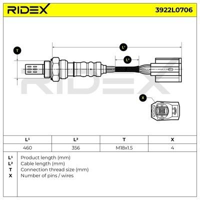 Lambdasonde RIDEX 3922L0706 3922L0706 - foto 6