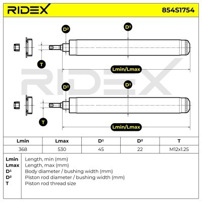 Stoßdämpfer RIDEX 854S1754 854S1754 - foto 4