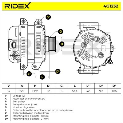 Generator RIDEX 4G1232 4G1232 - foto 6