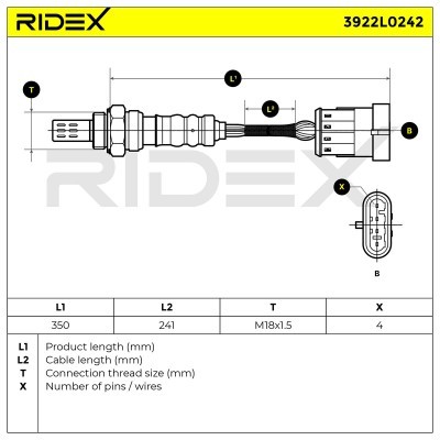 Lambdasonde RIDEX 3922L0242 3922L0242 - foto 6