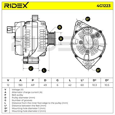 Generator RIDEX 4G1223 4G1223 - foto 5