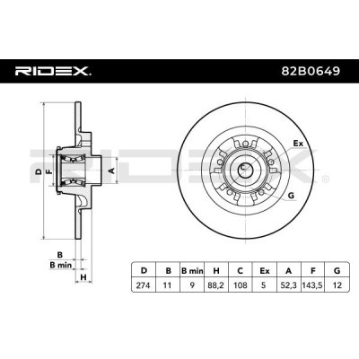 Bremsscheibe RIDEX 82B0649 82B0649 - foto 5
