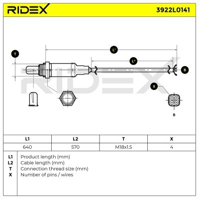 Lambdasonde RIDEX 3922L0141 3922L0141 - foto 5