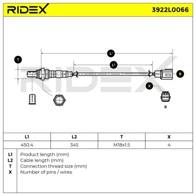 Lambdasonde RIDEX 3922L0066 3922L0066 - foto 6