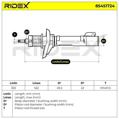 Stoßdämpfer RIDEX 854S1724 854S1724 - foto 5