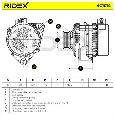 Generator RIDEX 4G1014 4G1014 - foto 8