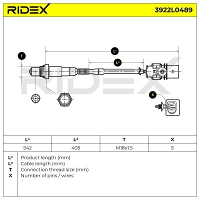 Lambdasonde RIDEX 3922L0489 3922L0489 - foto 6