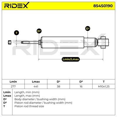 Stoßdämpfer RIDEX 854S0190 854S0190 - foto 4
