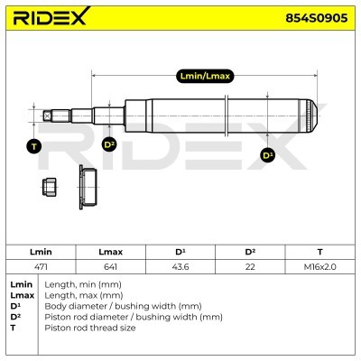 Stoßdämpfer RIDEX 854S0905 854S0905 - foto 8