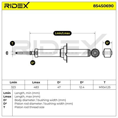 Stoßdämpfer RIDEX 854S0690 854S0690 - foto 8