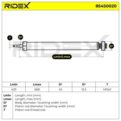 Stoßdämpfer RIDEX 854S0020 854S0020 - foto 8