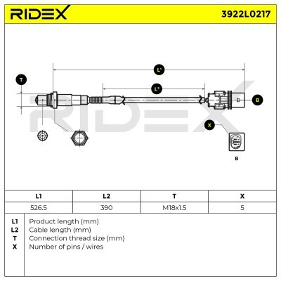 Lambdasonde RIDEX 3922L0217 3922L0217 - foto 6
