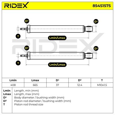 Stoßdämpfer RIDEX 854S1575 854S1575 - foto 5
