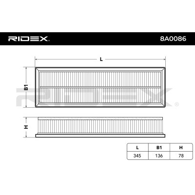 Luftfilter RIDEX 8A0086 8A0086 - foto 5