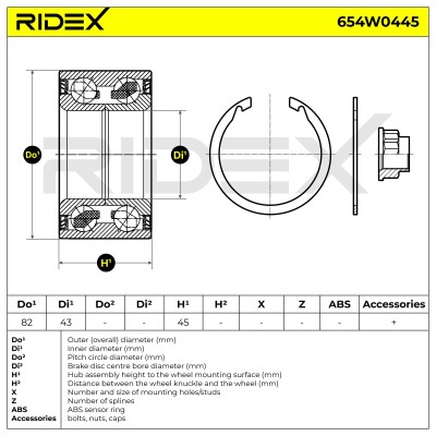 Radlager RIDEX 654W0445 654W0445 - foto 3