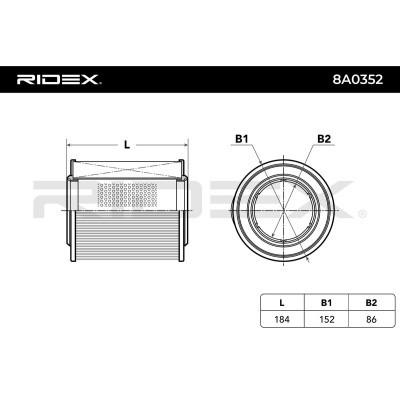 Luftfilter RIDEX 8A0352 8A0352 - foto 7