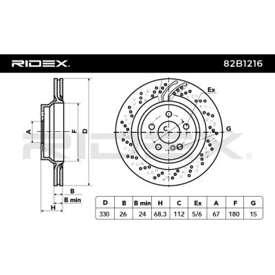 Bremsscheibe RIDEX 82B1216 82B1216 - foto 4