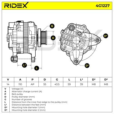 Generator RIDEX 4G1227 4G1227 - foto 5