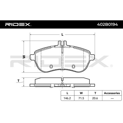 Bremsbeläge Satz RIDEX 402B0194 402B0194 - foto 3