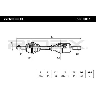 Antriebswelle RIDEX 13D0083 13D0083 - foto 9