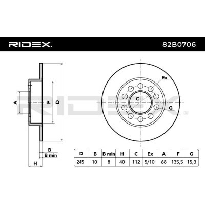 Bremsscheibe RIDEX 82B0706 82B0706 - foto 5