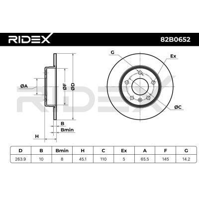 Bremsscheibe RIDEX 82B0652 82B0652 - foto 7