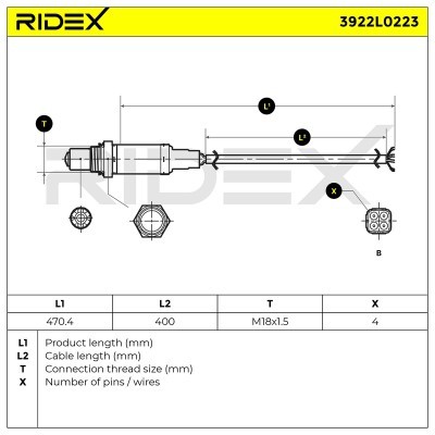 Lambdasonde RIDEX 3922L0223 3922L0223 - foto 5