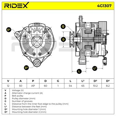 Generator RIDEX 4G1307 4G1307 - foto 8