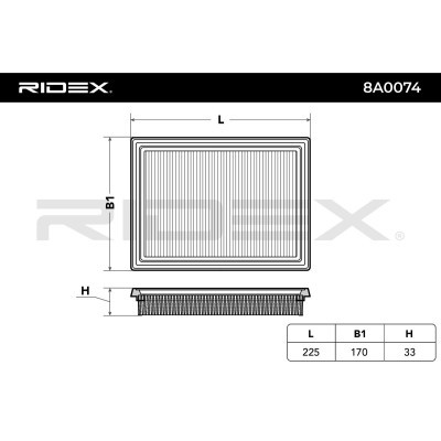 Luftfilter RIDEX 8A0074 8A0074 - foto 3