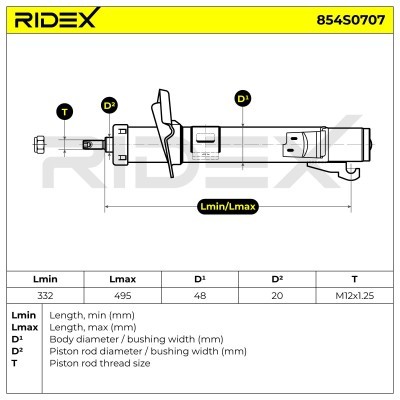 Stoßdämpfer RIDEX 854S0707 854S0707 - foto 4