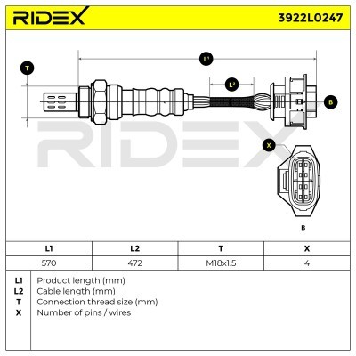 Lambdasonde RIDEX 3922L0247 3922L0247 - foto 6
