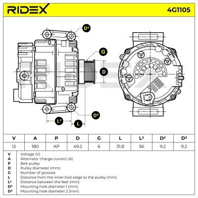 Generator RIDEX 4G1105 4G1105 - foto 5
