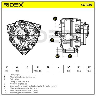 Generator RIDEX 4G1239 4G1239 - foto 5