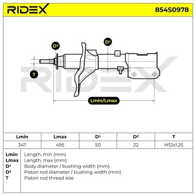 Stoßdämpfer RIDEX 854S0978 854S0978 - foto 7