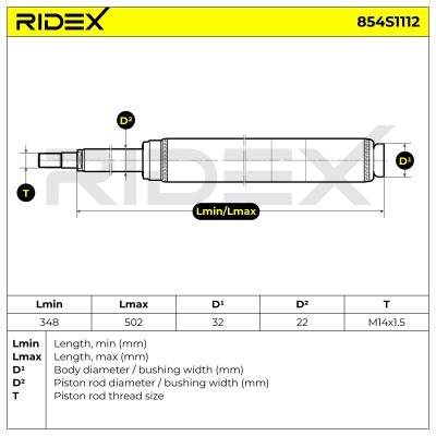 Stoßdämpfer RIDEX 854S1112 854S1112 - foto 8