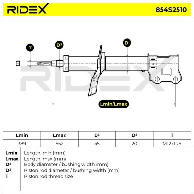 Stoßdämpfer RIDEX 854S2510 854S2510 - foto 8