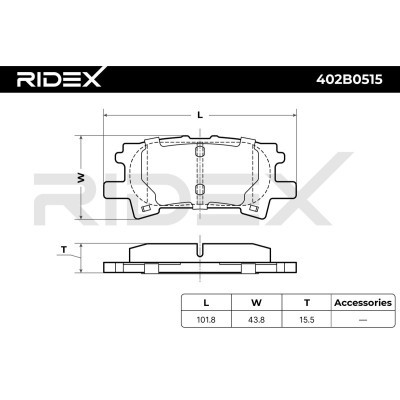 Bremsbeläge Satz RIDEX 402B0515 402B0515 - foto 7