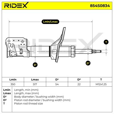 Stoßdämpfer RIDEX 854S0834 854S0834 - foto 8