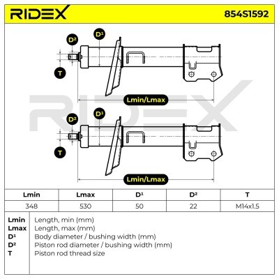 Stoßdämpfer RIDEX 854S1592 854S1592 - foto 4
