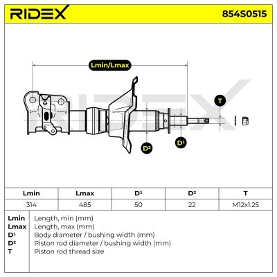 Stoßdämpfer RIDEX 854S0515 854S0515 - foto 6