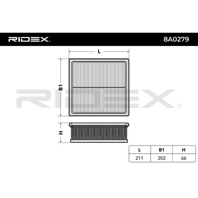 Luftfilter RIDEX 8A0279 8A0279 - foto 6