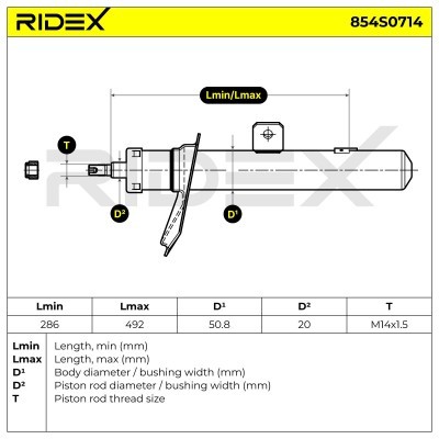 Stoßdämpfer RIDEX 854S0714 854S0714 - foto 8