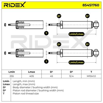 Stoßdämpfer RIDEX 854S1760 854S1760 - foto 6