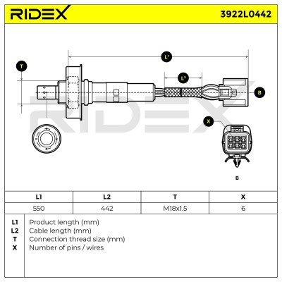 Lambdasonde RIDEX 3922L0442 3922L0442 - foto 6